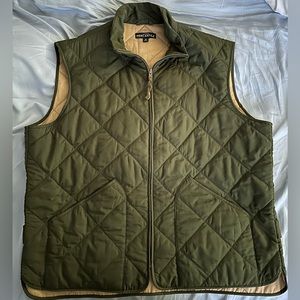 Men's J. Crew Mercantile Quilted Vest Cotton Lined Green Size XL